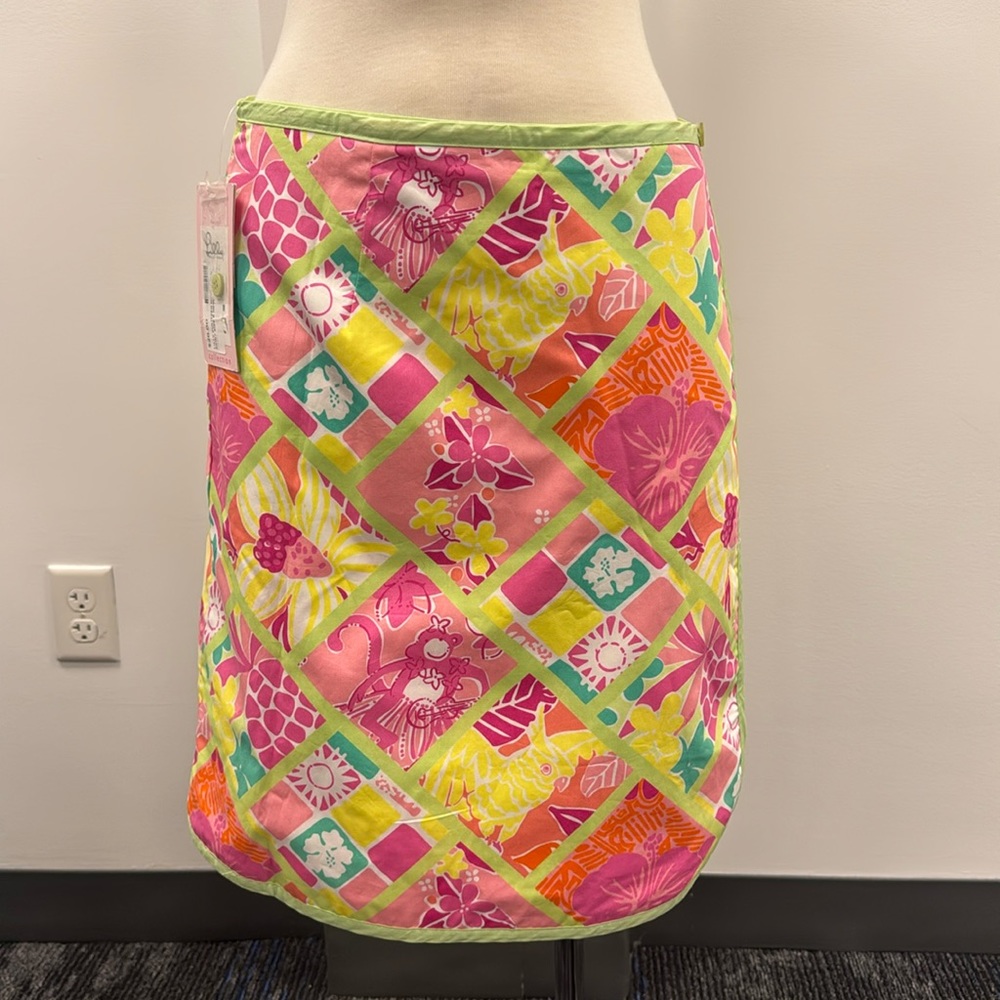 Lilly Pulitzer Diamond Head Patch Skirt Size 6 White Label NWT reversible